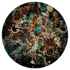 作品《石谱与花——1》  油画  直径300厘米  时间2013 