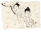 追赶 Pursuit  28 cm × 38 cm 2011， 石版画