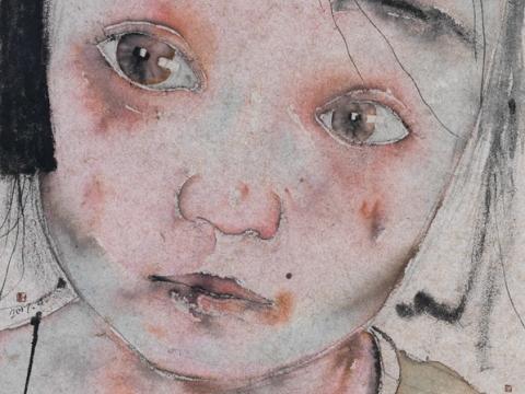 Liu Qinghe | Youngest Sister | 2017 | Ink on paper | 138 x 68 cm