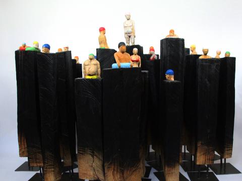 Jiang Long| The Blazing Sun Series | 2020 | Camphorwood, Iron | 24 Works