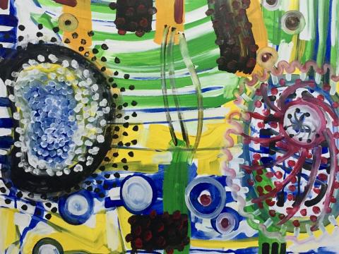 Peter Wayne Lewis| Bending Time # 10|2017|Acrylic on linen|140 x 160 cm