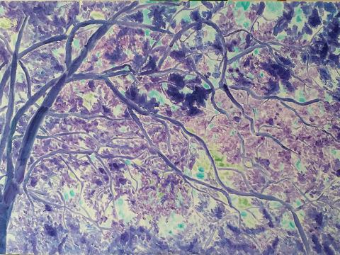 Han Qing | Jacaranda No. 11 | 2020 | Oil on linen | 150 x 240 cm|SOLD