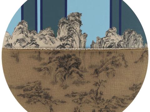 Wang Kuokuo | Recreating Nature 2021 No. 1 | 2021 | Mixed media on canvas | Diameter : 80 cm