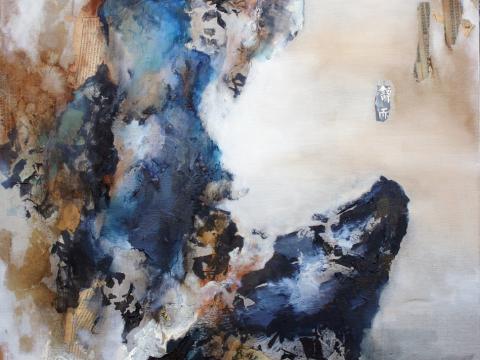 Wang Lifeng | Qing Mountain No. 36 | 2011 | Mixed media on canvas | 150 x 120 cm